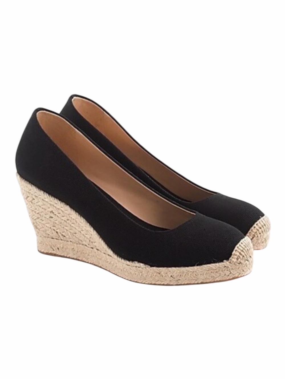 J CREW Canvas espadrille wedges Black
Size 8